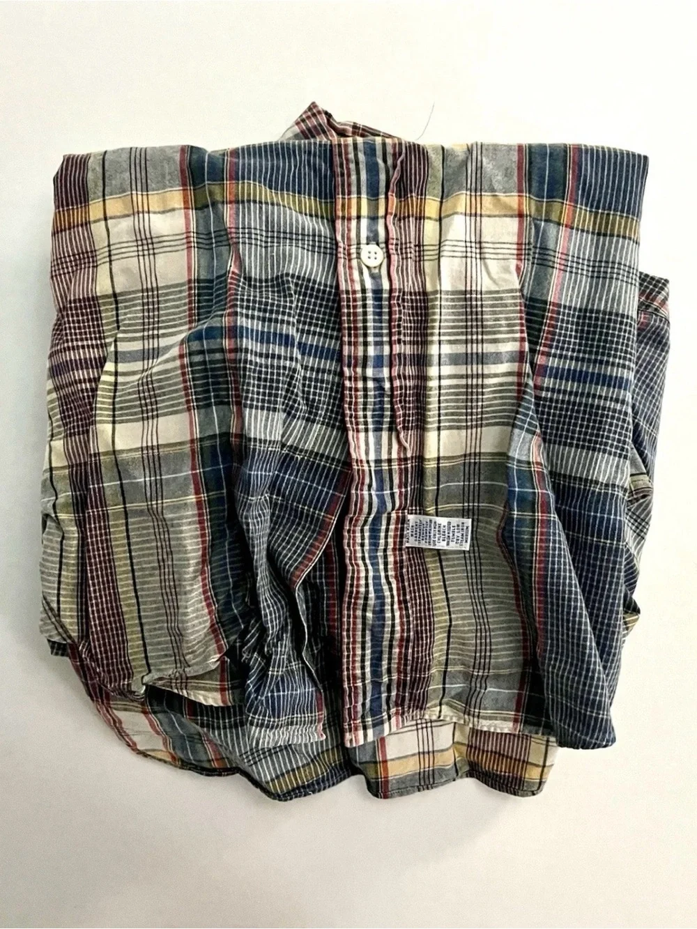 Ralph Lauren Vintage Men's Cotton Plaid Button Down Collared Shirt Size Large